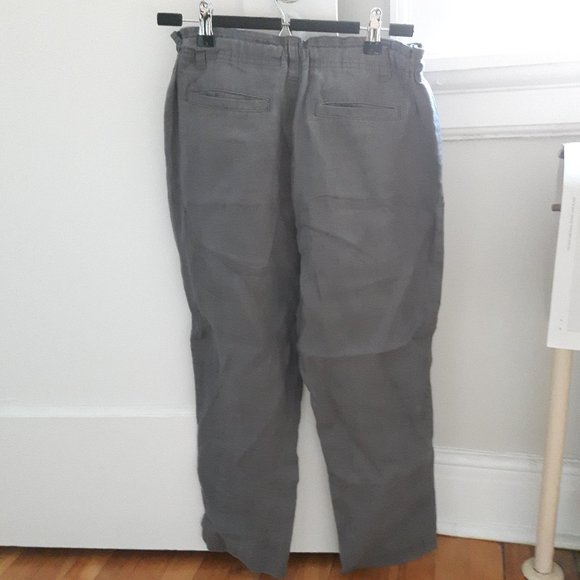 Mujii 100 percent linen drawstring adjustable crop pants - Picture 2 of 4